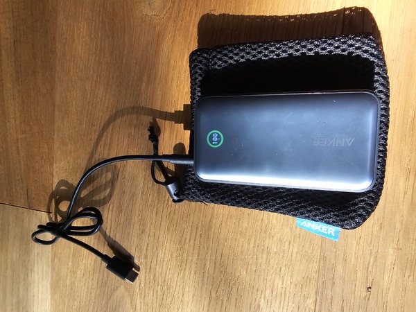 Two Anker power banks being charged.