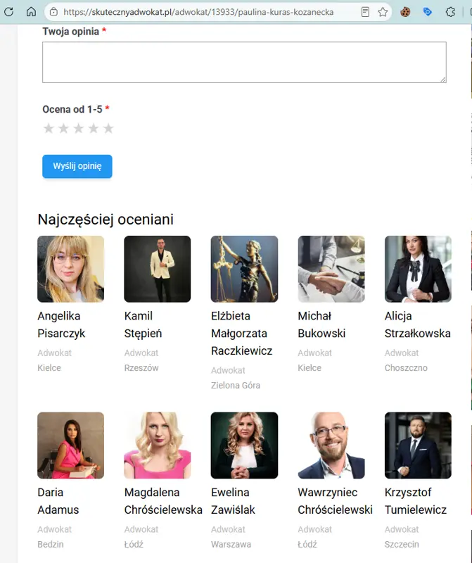 Incorrect DOM structure on the skuteczny-adwokat.pl website