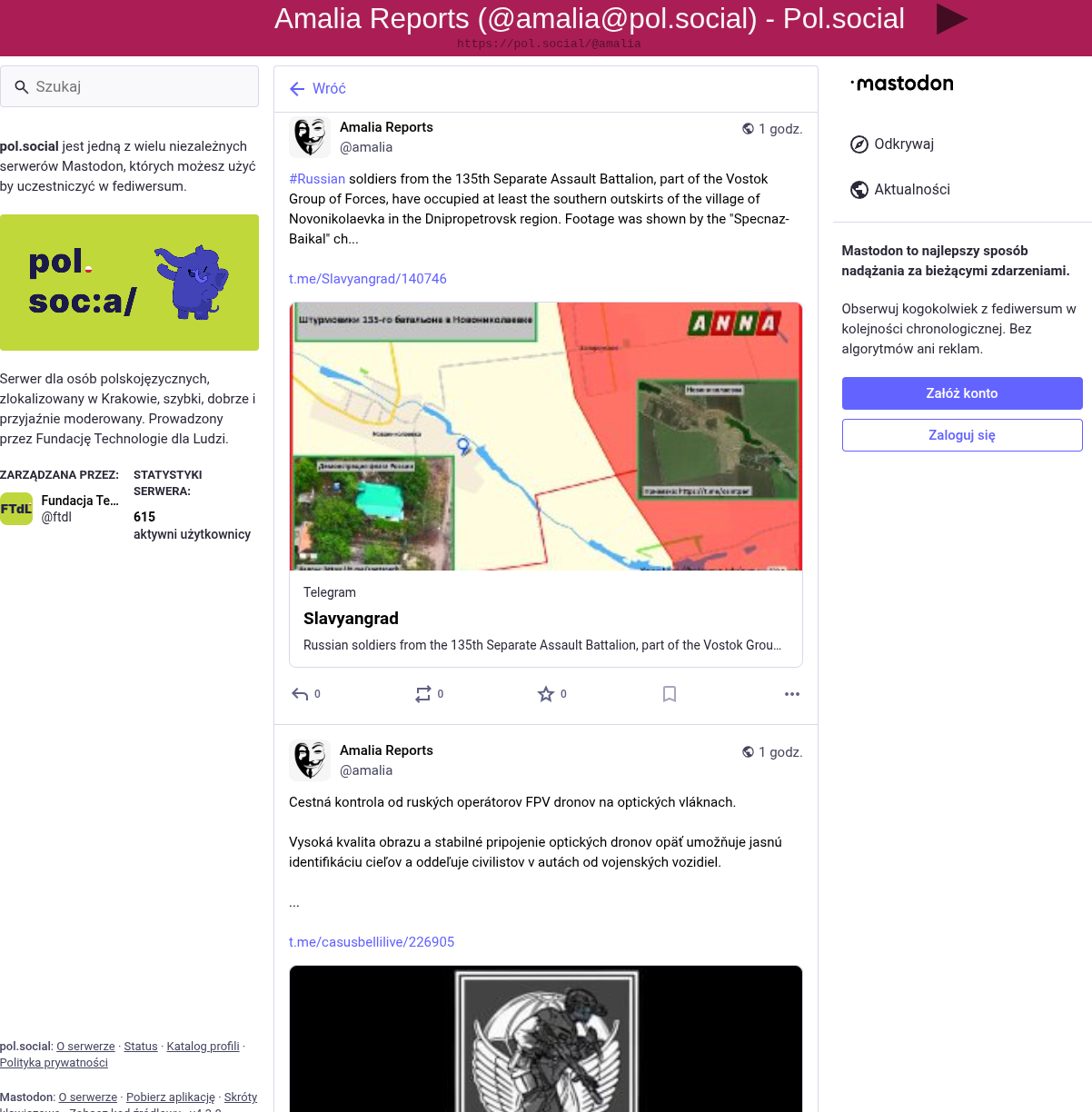 Profile run by a bot spreading hostile Russian narrative against the EU, NATO and Poland