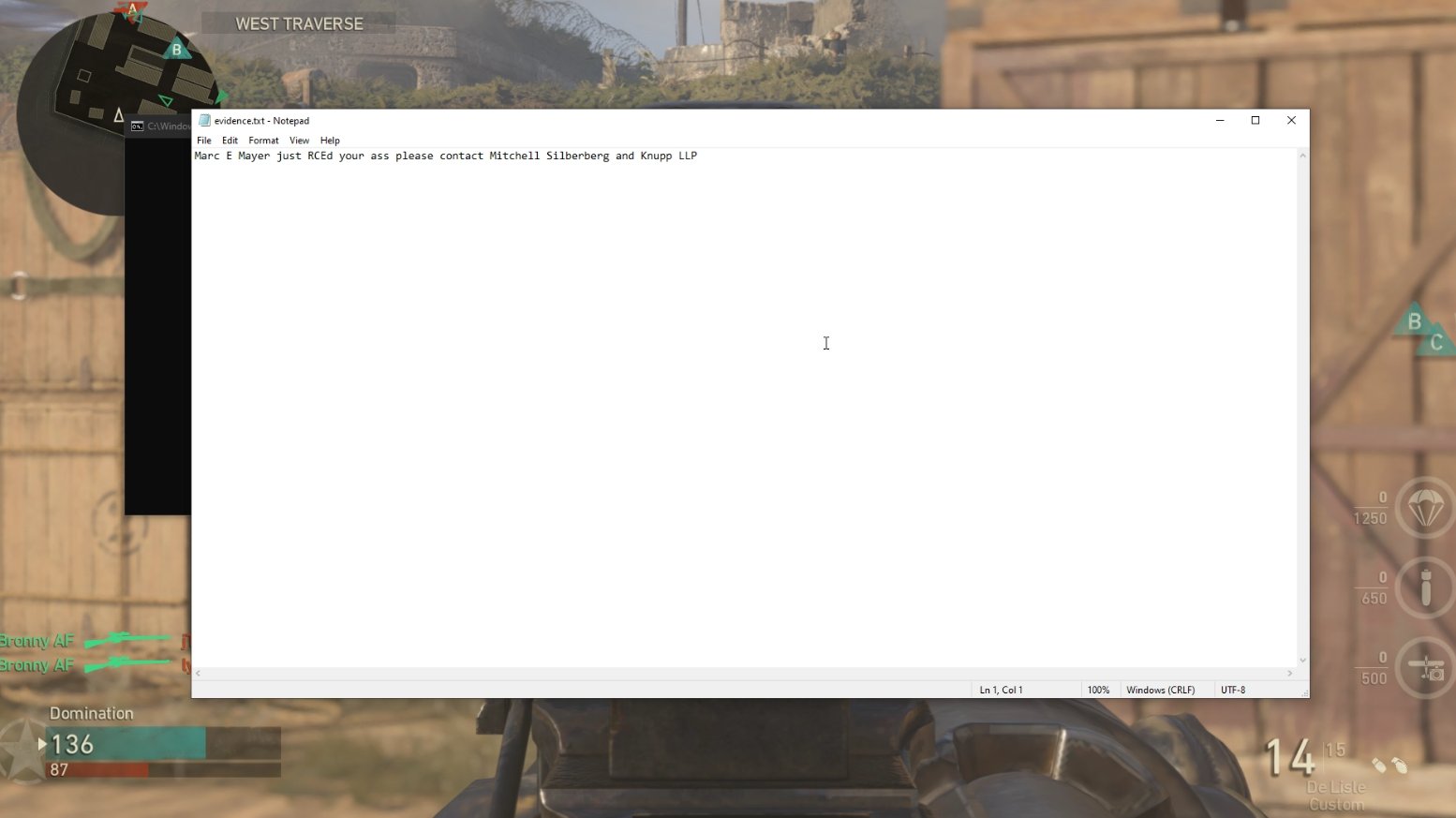 Call of duty hacked